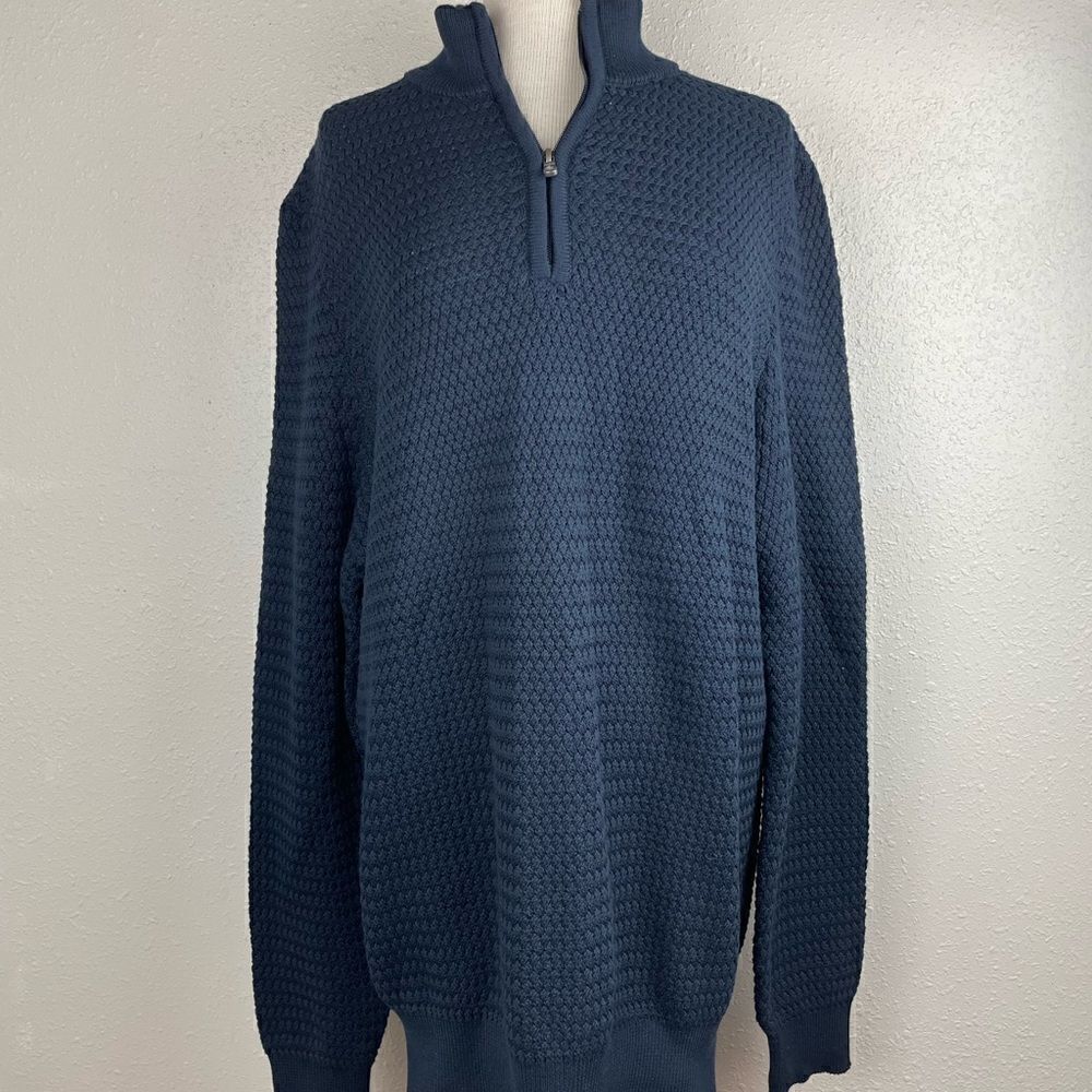 NWT Joseph Abboud Heritage Quarter Zip Sweater Top Size L EUC